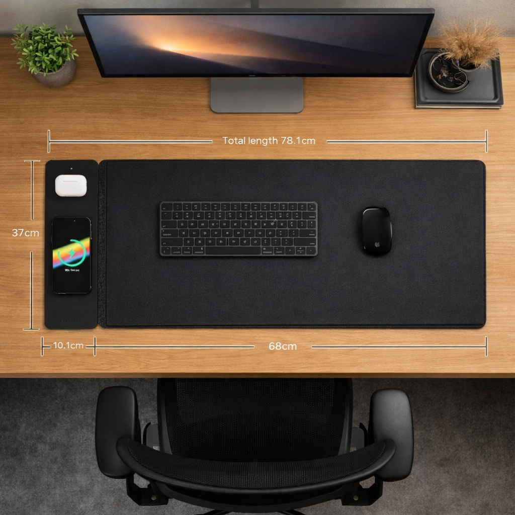 MagneticFlow™ 15W Wireless Charging Desk Mat